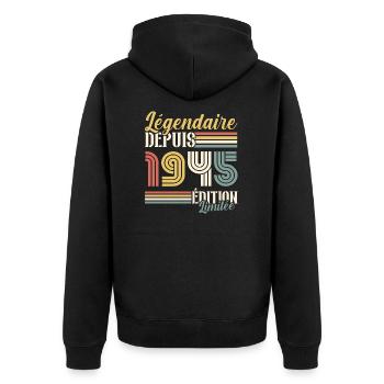 Légendaire Depuis 1945 - Veste à capuche bio Premium Unisexe - noir - Dos - Nico (187cm)