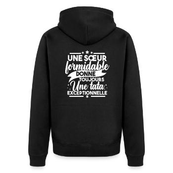 Une sœur formidable donne une tata exceptionnelle - Veste à capuche bio Premium Unisexe - noir - Dos - Nico (187cm)