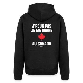 Je peux pas je me barre au Canada - Veste à capuche bio Premium Unisexe - noir - Dos - Nico (187cm)