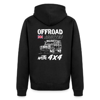 Landy Offroad Addicted - Unisex Premium Organic Zip Hoodie - black - Back - Nico (187cm)