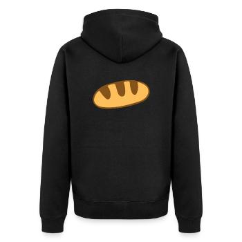Bread - Unisex Premium Organic Zip Hoodie - black - Back - Nico (187cm)
