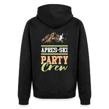 Apres Ski Crew - Unisex Premium Bio Zip Hoodie - Schwarz - Hinten - Nico (187cm)