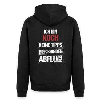 I'm a cook - bring beer and take off - Unisex Premium Organic Zip Hoodie - black - Back - Nico (187cm)