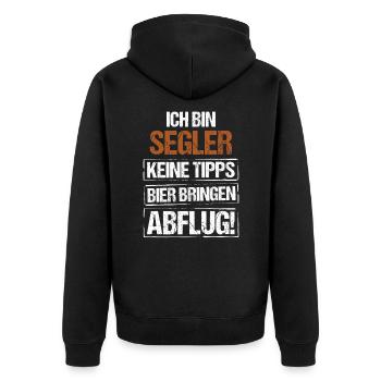 I'm a sailor - bring beer and take off - Unisex Premium Organic Zip Hoodie - black - Back - Nico (187cm)