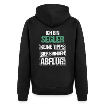 I'm a sailor - bring beer and take off - Unisex Premium Organic Zip Hoodie - black - Back - Nico (187cm)