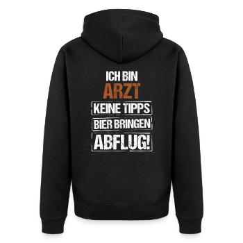 Je suis médecin - Apportez de la bière et partez - Veste à capuche bio Premium Unisexe - noir - Dos - Nico (187cm)