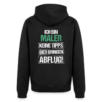 I'm a painter - bring beer and take off - Unisex Premium Organic Zip Hoodie - black - Back - Nico (187cm)