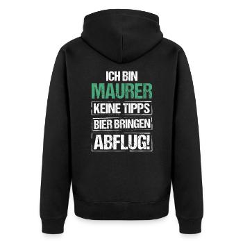 Je suis maçon - apportez de la bière et partez - Veste à capuche bio Premium Unisexe - noir - Dos - Nico (187cm)
