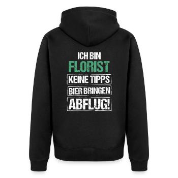 Je suis fleuriste - apporte de la bière et décolle - Veste à capuche bio Premium Unisexe - noir - Dos - Nico (187cm)