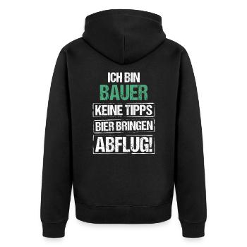 Je suis agriculteur - apporte de la bière et décolle - Veste à capuche bio Premium Unisexe - noir - Dos - Nico (187cm)