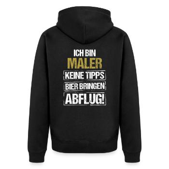 Je suis peintre - apporte de la bière et décolle - Veste à capuche bio Premium Unisexe - noir - Dos - Nico (187cm)