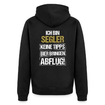 I'm a sailor - bring beer and take off - Unisex Premium Organic Zip Hoodie - black - Back - Nico (187cm)