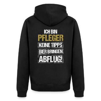 Je suis infirmière - apporte de la bière et pars - Veste à capuche bio Premium Unisexe - noir - Dos - Nico (187cm)