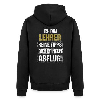 Je suis professeur - apporte de la bière et décolle - Veste à capuche bio Premium Unisexe - noir - Dos - Nico (187cm)