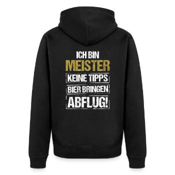 Je suis le maître - apporte de la bière et décolle - Veste à capuche bio Premium Unisexe - noir - Dos - Nico (187cm)