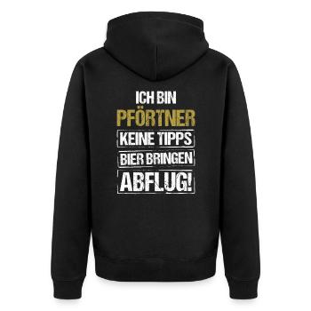 Je suis porteur - apporte de la bière et décolle - Veste à capuche bio Premium Unisexe - noir - Dos - Nico (187cm)