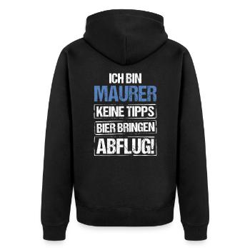 Je suis maçon - apportez de la bière et partez - Veste à capuche bio Premium Unisexe - noir - Dos - Nico (187cm)
