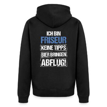 Je suis coiffeur - apportez de la bière et partez - Veste à capuche bio Premium Unisexe - noir - Dos - Nico (187cm)