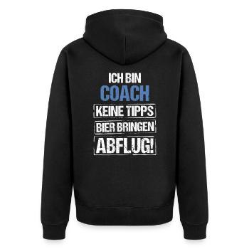 Je suis un entraîneur - Apportez de la bière et partez - Veste à capuche bio Premium Unisexe - noir - Dos - Nico (187cm)