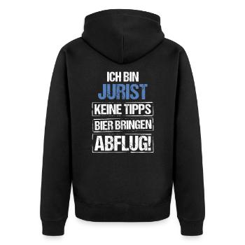 Je suis avocat, apportez de la bière et partez - Veste à capuche bio Premium Unisexe - noir - Dos - Nico (187cm)