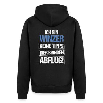 Je suis vigneron - apportez de la bière et partez - Veste à capuche bio Premium Unisexe - noir - Dos - Nico (187cm)