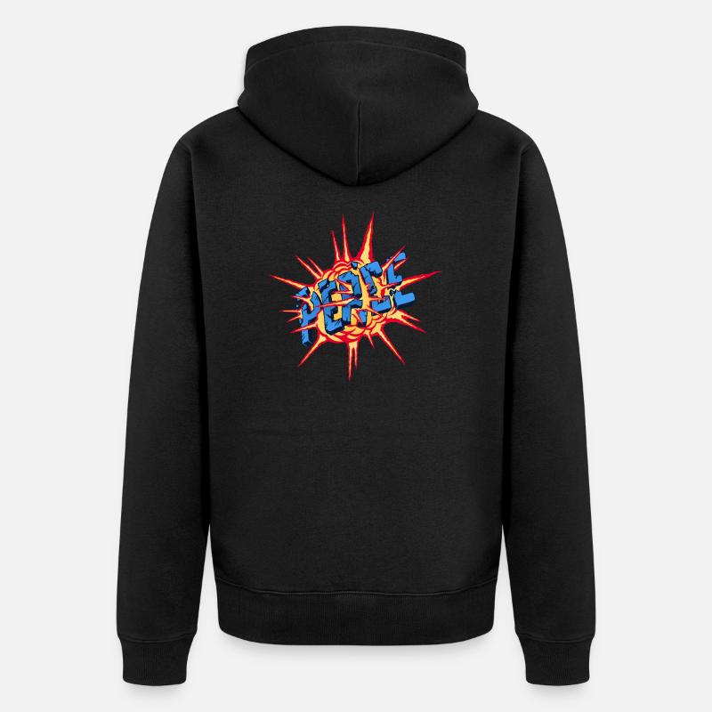 Friedensbombe - Unisex Premium Bio Zip Hoodie - Schwarz