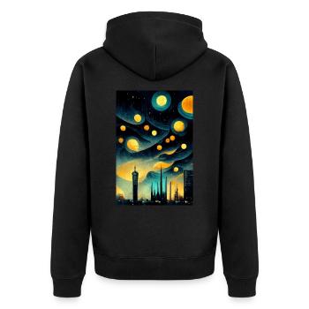 L’avenir riche en étoiles - Veste à capuche bio Premium Unisexe - noir - Dos - Nico (187cm)