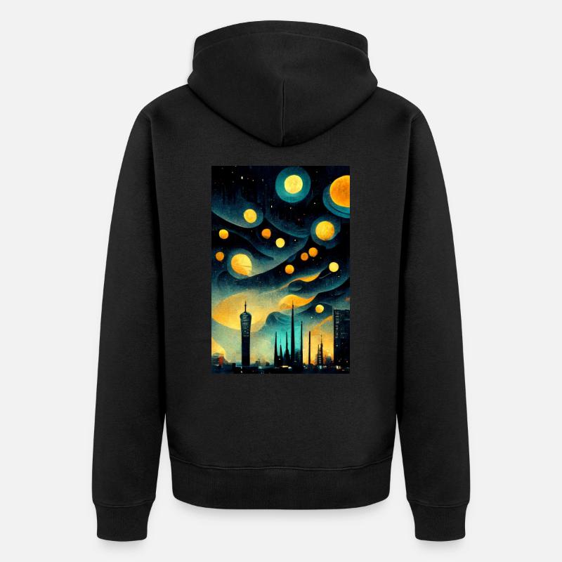 Die Sternreiche Zukunft - Unisex Premium Bio Zip Hoodie - Schwarz