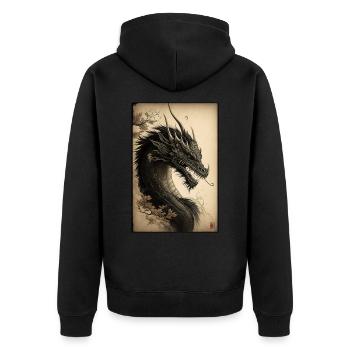 Dragon japonais Dragon chinois - Veste à capuche bio Premium Unisexe - noir - Dos - Nico (187cm)