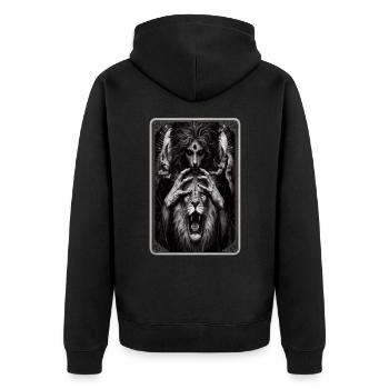 Tarot Power Card - Unisex Premium Organic Zip Hoodie - black - Back - Nico (187cm)