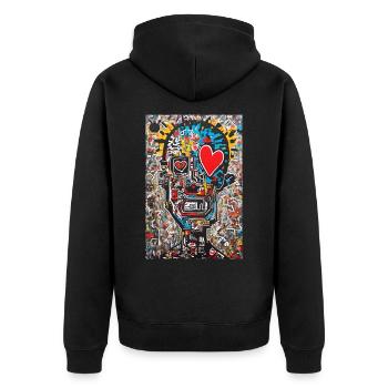 "Amour Urbain" - Veste à capuche bio Premium Unisexe - noir - Dos - Nico (187cm)