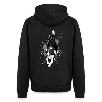 Border Collie in action - Unisex Premium Organic Zip Hoodie - black - Back - Nico (187cm)
