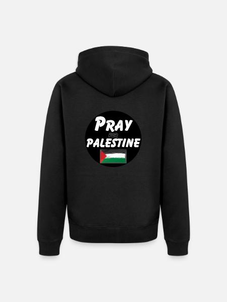 Pray for the Palestinians | Pray for Palestine - Unisex Premium Organic Zip Hoodie - black