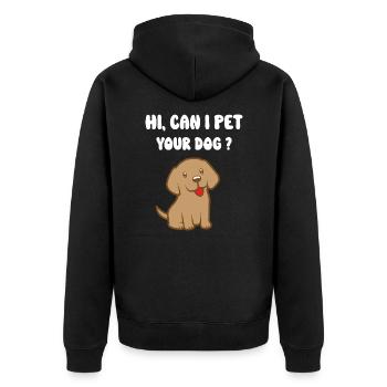 Can I Pet Your Dog - Unisex Premium Bio Zip Hoodie - Schwarz - Hinten - Nico (187cm)