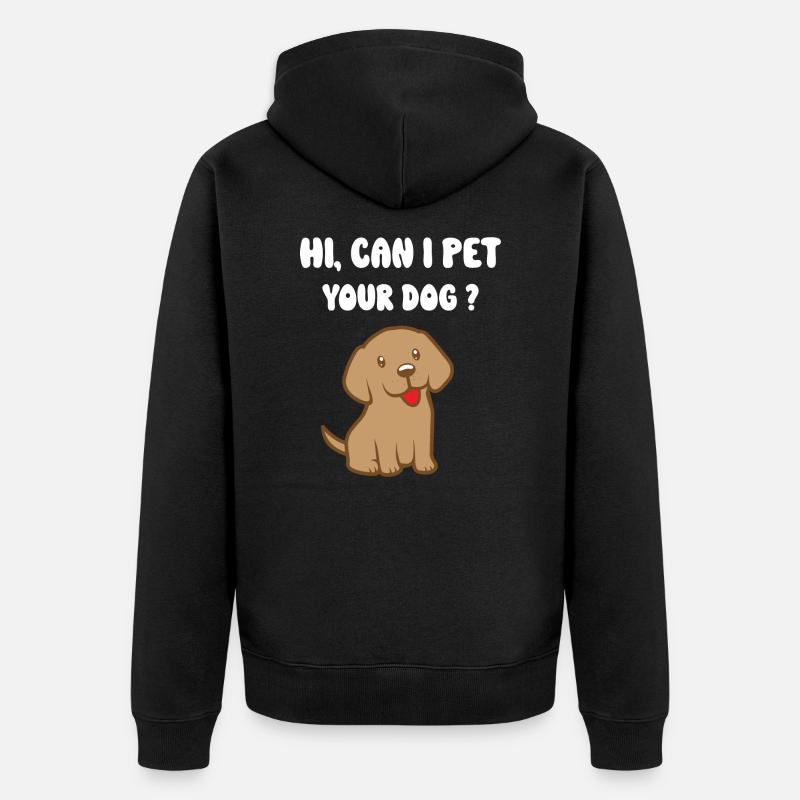 Puis-je caresser votre chien ? - Veste à capuche bio Premium Unisexe - noir