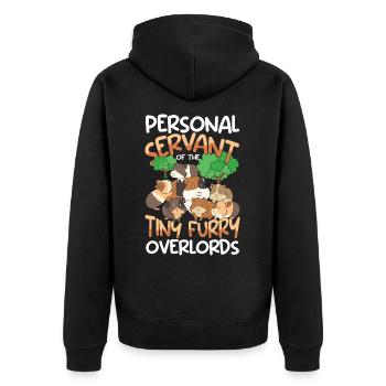 Personal Servant Of The Tiny Furry Overlords - Unisex Premium Bio Zip Hoodie - Schwarz - Hinten - Nico (187cm)