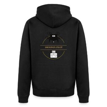 Drohnen Pilot Drone Pilot Fly Friends Kamera - Unisex Premium Bio Zip Hoodie - Schwarz - Hinten - Nico (187cm)