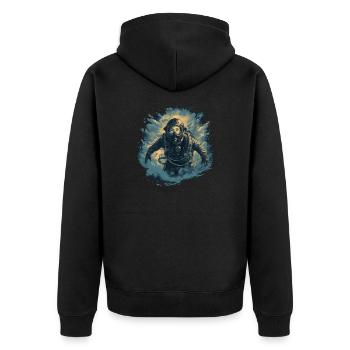 Plongeur - Veste à capuche bio Premium Unisexe - noir - Dos - Nico (187cm)
