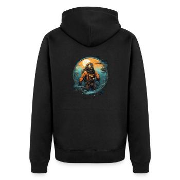 Plongeur - Veste à capuche bio Premium Unisexe - noir - Dos - Nico (187cm)
