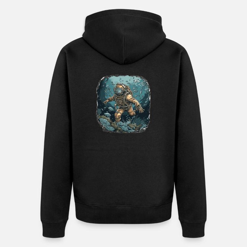 Plongeur - Veste à capuche bio Premium Unisexe - noir