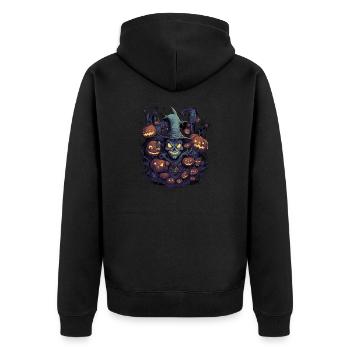 Halloween - Unisex Premium Bio Zip Hoodie - Schwarz - Hinten - Nico (187cm)