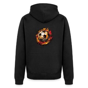 Soccer Ball - Unisex Premium Organic Zip Hoodie - black - Back - Nico (187cm)