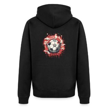 Soccer Ball - Unisex Premium Organic Zip Hoodie - black - Back - Nico (187cm)