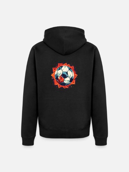 Soccer Ball - Unisex Premium Organic Zip Hoodie - black