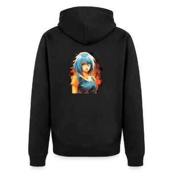 Anime Girl - Veste à capuche bio Premium Unisexe - noir - Dos - Nico (187cm)
