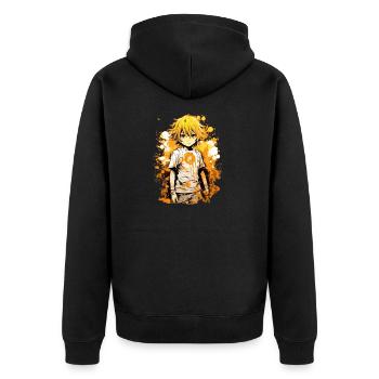 Anime Boy - Unisex Premium Bio Zip Hoodie - Schwarz - Hinten - Nico (187cm)