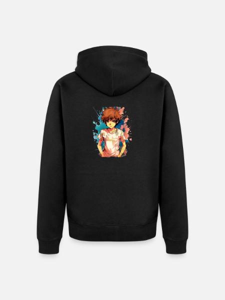 Anime Boy - Unisex Premium Bio Zip Hoodie - Schwarz