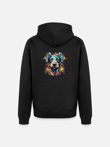 Chien - Veste à capuche bio Premium Unisexe - noir