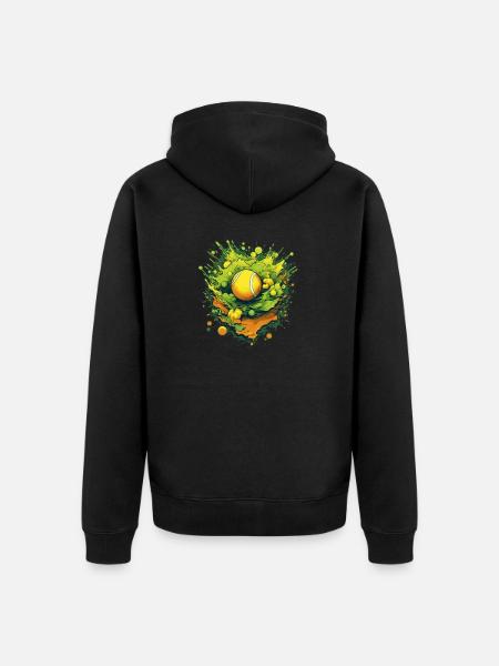 Tennis ball - Unisex Premium Organic Zip Hoodie - black