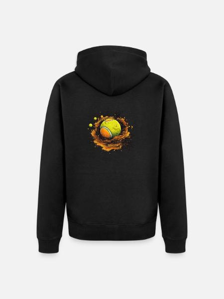 Tennis ball - Unisex Premium Organic Zip Hoodie - black